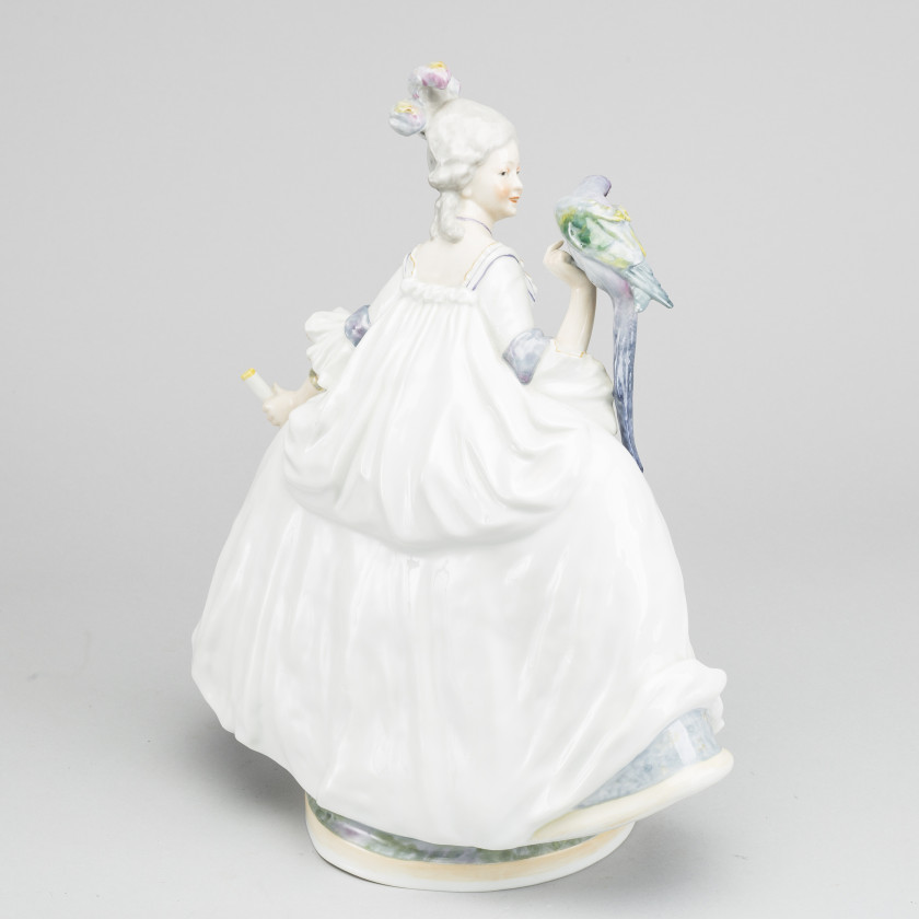 Porcelain figure "Lady with a parrot"