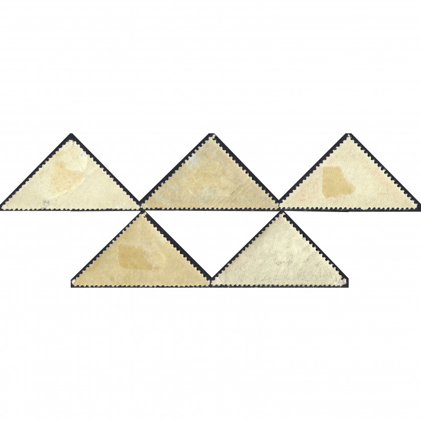 1923, Эстония, 5m-20m, Соловьев #52-#56, Типография, Без ВЗ, P13½, Авиопочта