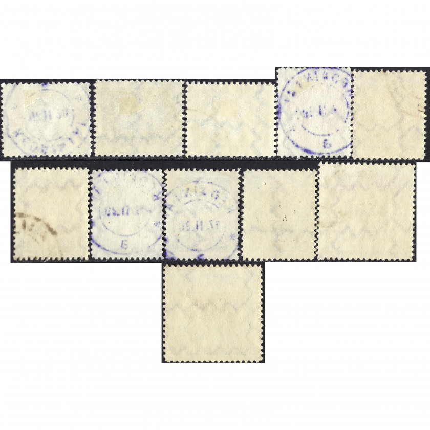 1920, Литва, 10s-5a, Соловьев #53-#63, Литография, ВЗ, P11.5