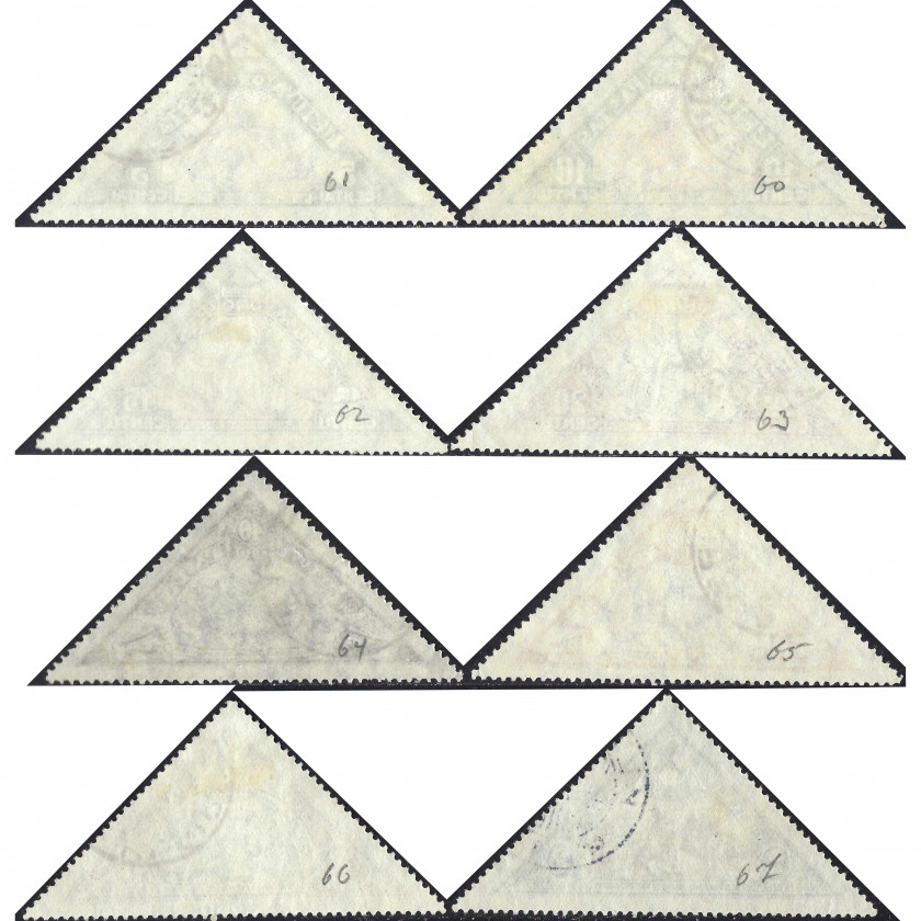 1932, Литва, 5c-2L, Соловьев #335-#342, Литография, ВЗ, P14, Авиапочта