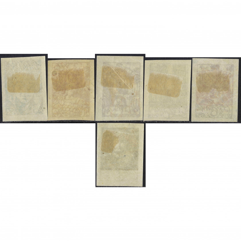 1920, Vidus Lietuva, 25f-10m, Solovjovs #17A-#22A, Litogrāfija, Bez zīmoga