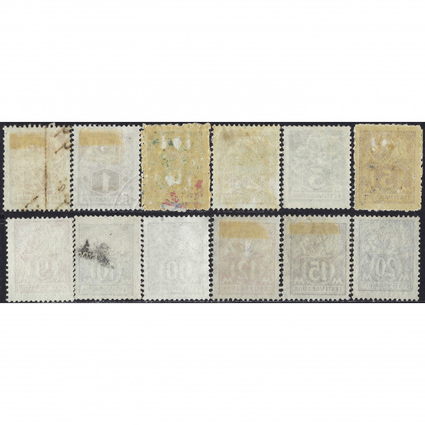 1922, Igaunija, ½m-20m, Solovjovs #32-#42, Tipogrāfija, Bez zīmoga, P14½:14