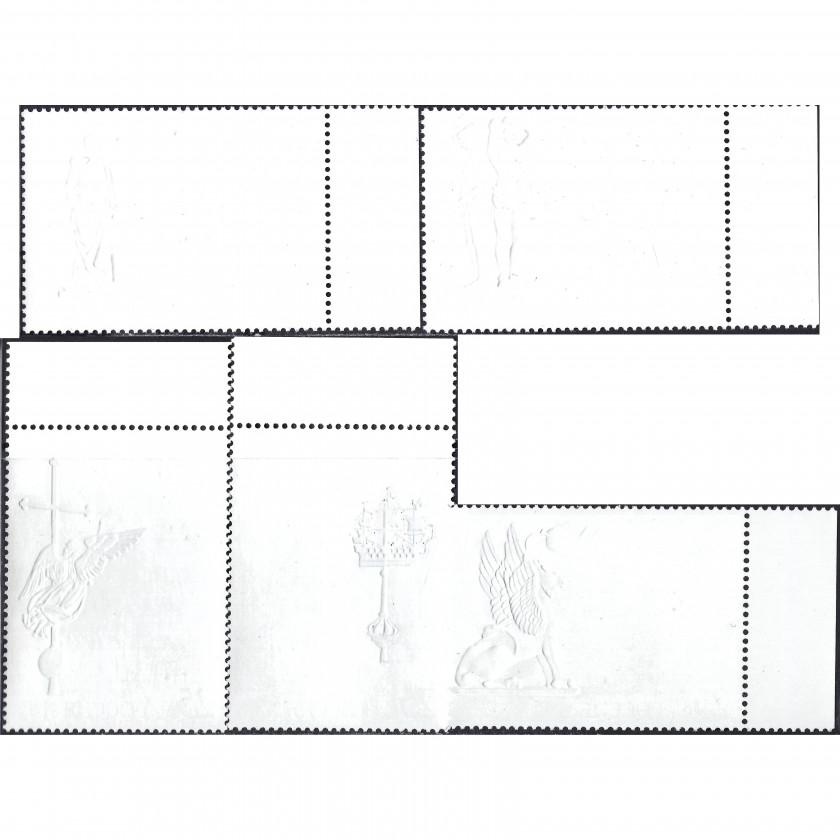 2002, Krievija, 5Rub-25Rub, Zagorsky #744-#748 / Michel #976-#980, Ofset, Bez zīmoga, P13.5
