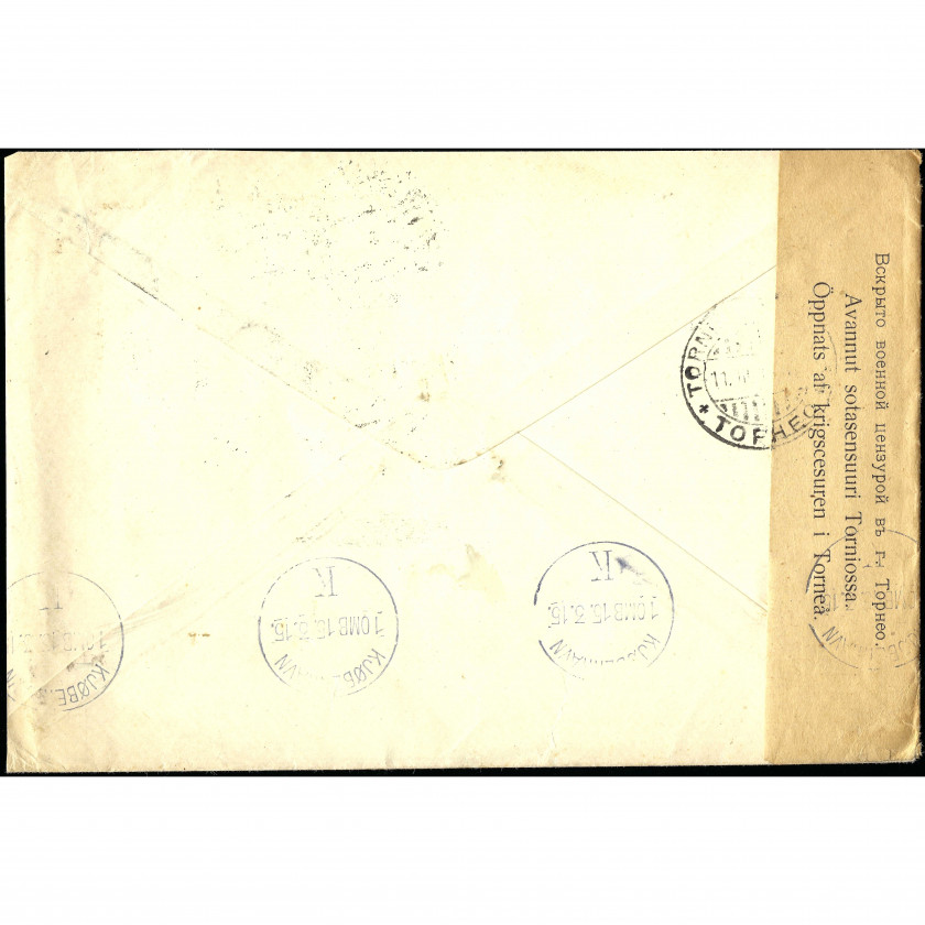 1915, Russian Empire, A letter sent via Finland to Copenhagen