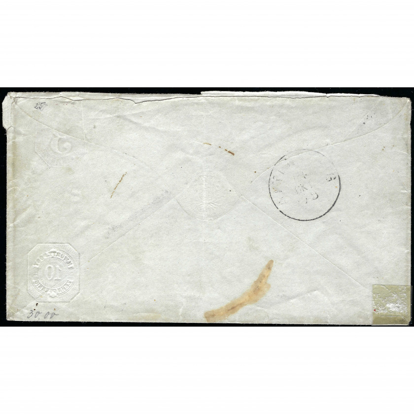 1875, German Empire, A cover sent from Geislingen (east of Stuttgart) to Egenhausen