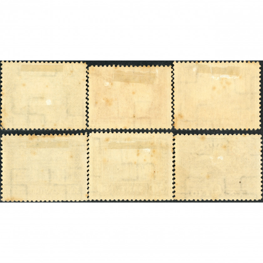 1928, Latvia, 6s-1L, Solovjovs #145-#150 / Michel #138A-#143A, Litogrāfija, Ar zīmogu, P11.5