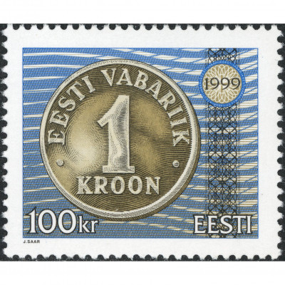 1999, Estonia, 100Kr, Michel #346, Ofset, Bez...