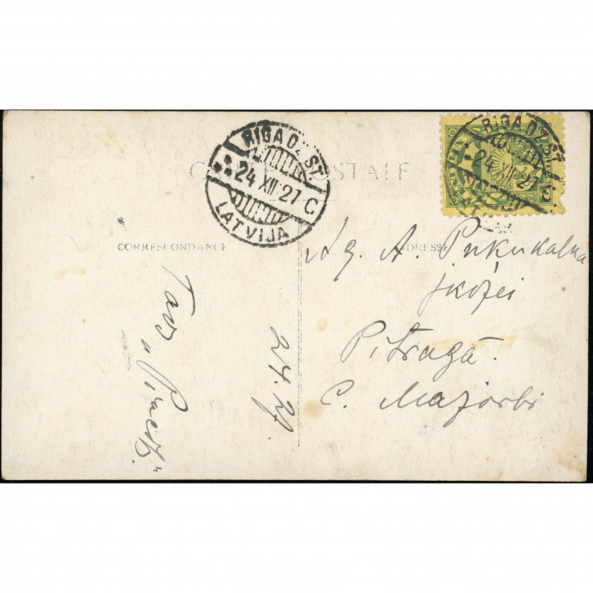 Unknown Publisher (Christmas Postcard): Deer by the cottage. Mailed in 1927 (Pitrags)