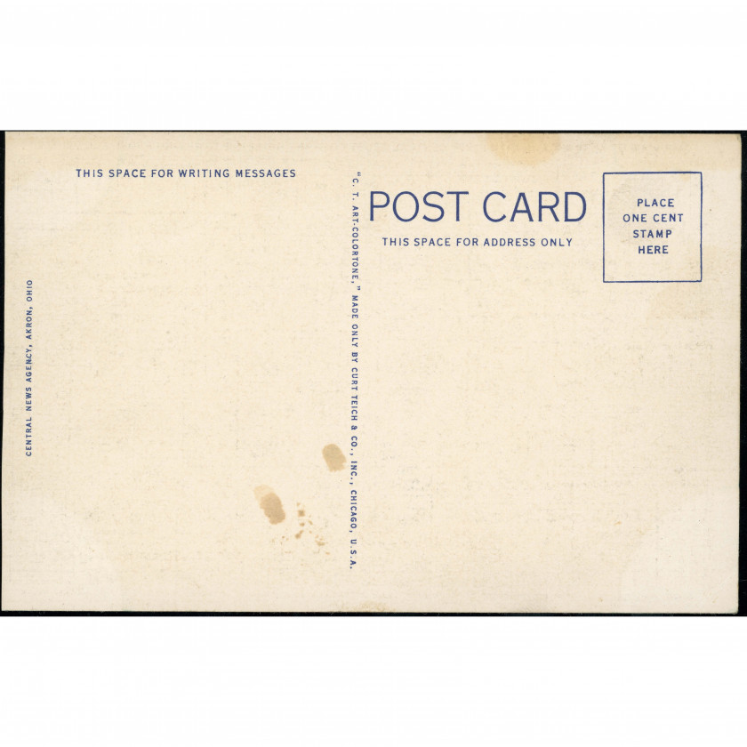 Akron (Ohio, USA), year: 1933 (Curt Teich code), publisher: Central News Agency (Akron) / Curt Teich (Chicago).
