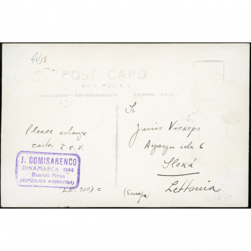 Buenos Aires (Retiro Park, Argentina), date mailed: June 5, 1938, publisher: Unspecified (No. 1035).