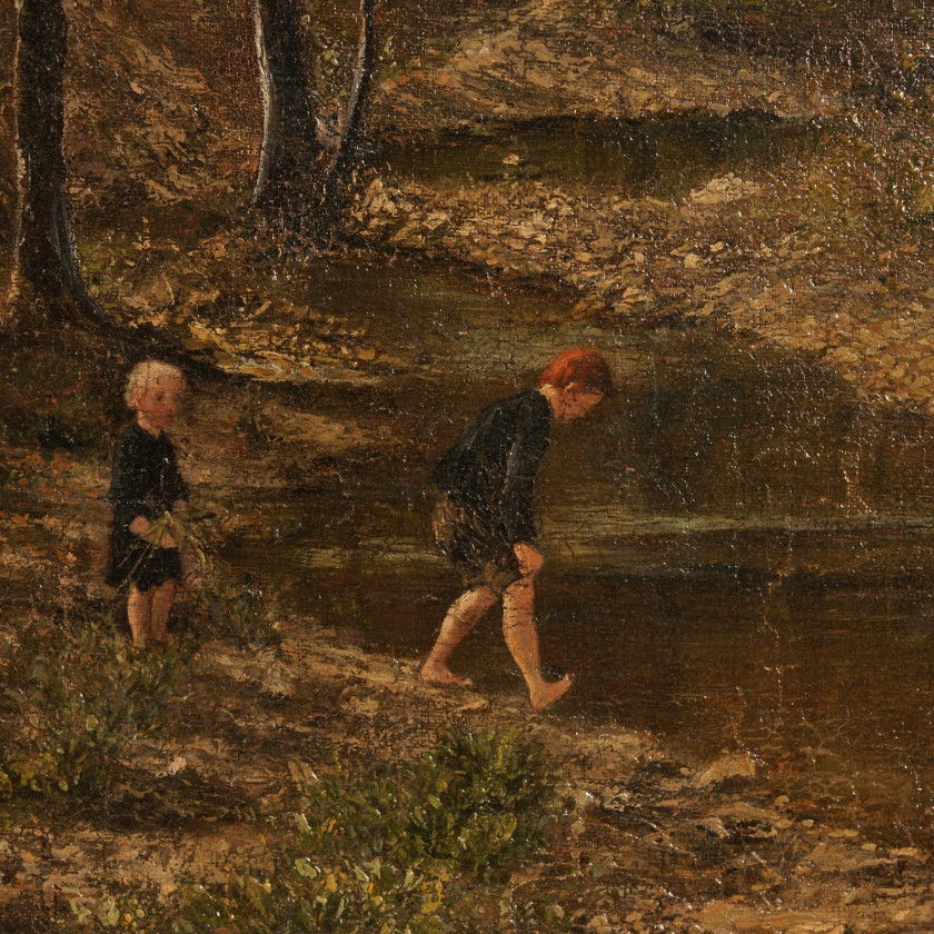 Картина "Дети у ручья"