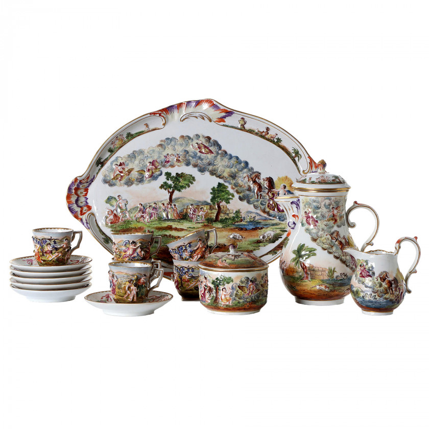 Porcelain coffee set for 6 persons