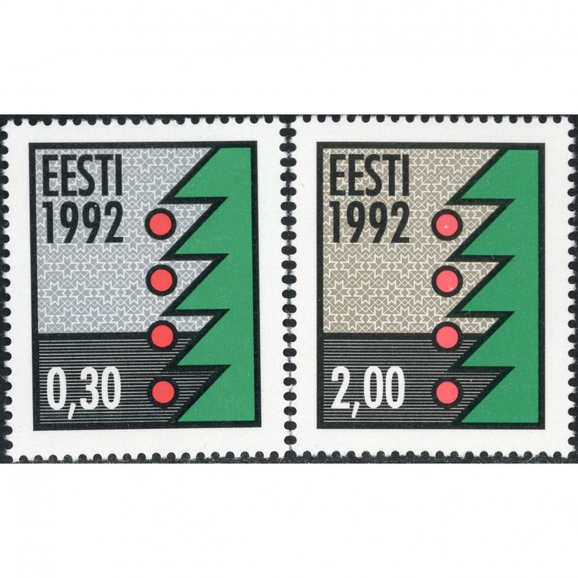1992, Estonia, 0.30Kr-2Kr, Michel #195x-#196x, Offset, UnWmk, P14