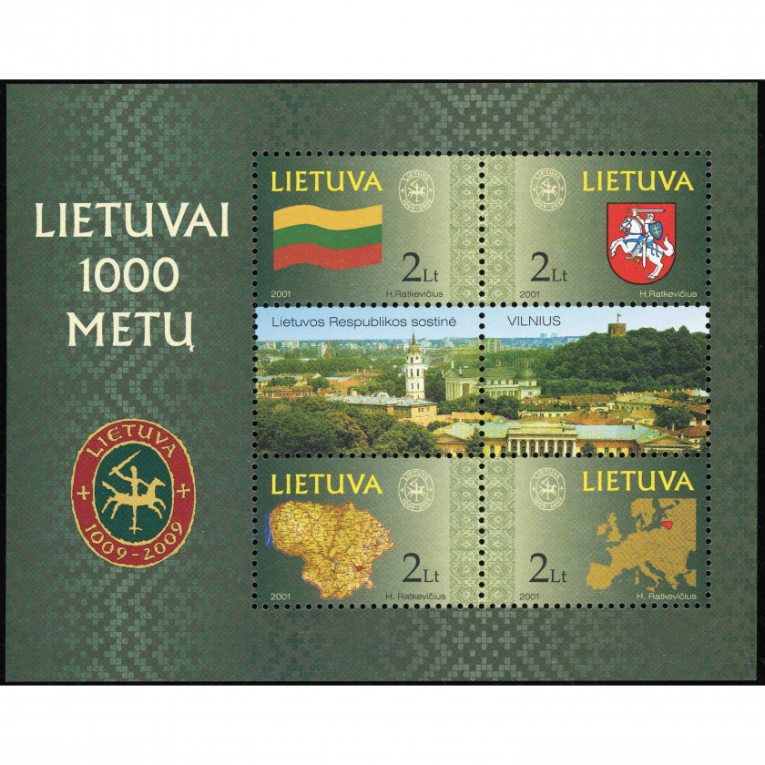 2001, Lietuva, 2L, Michel Block 22, Ofset, Bez zīmoga, P11