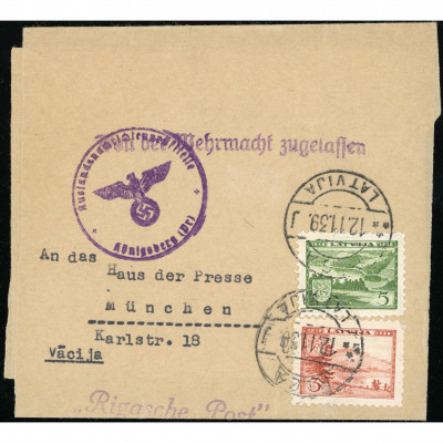 1939, Latvia, International printed matter ma...