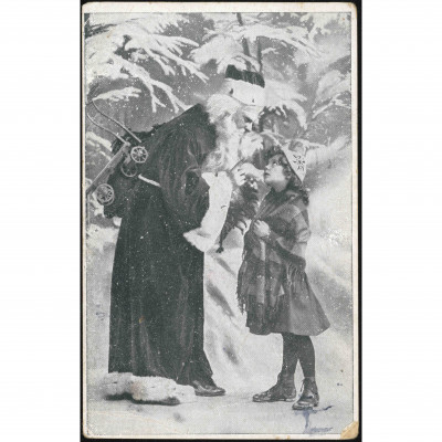 Unknown Publisher (Christmas Postcard): Santa...