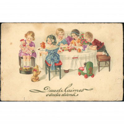 A.G.B. (No. 3169) (Name Day Postcard): Childr...
