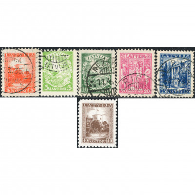 1934, Latvia, 3s-40s, Solovyov #225-#230 / Mi...