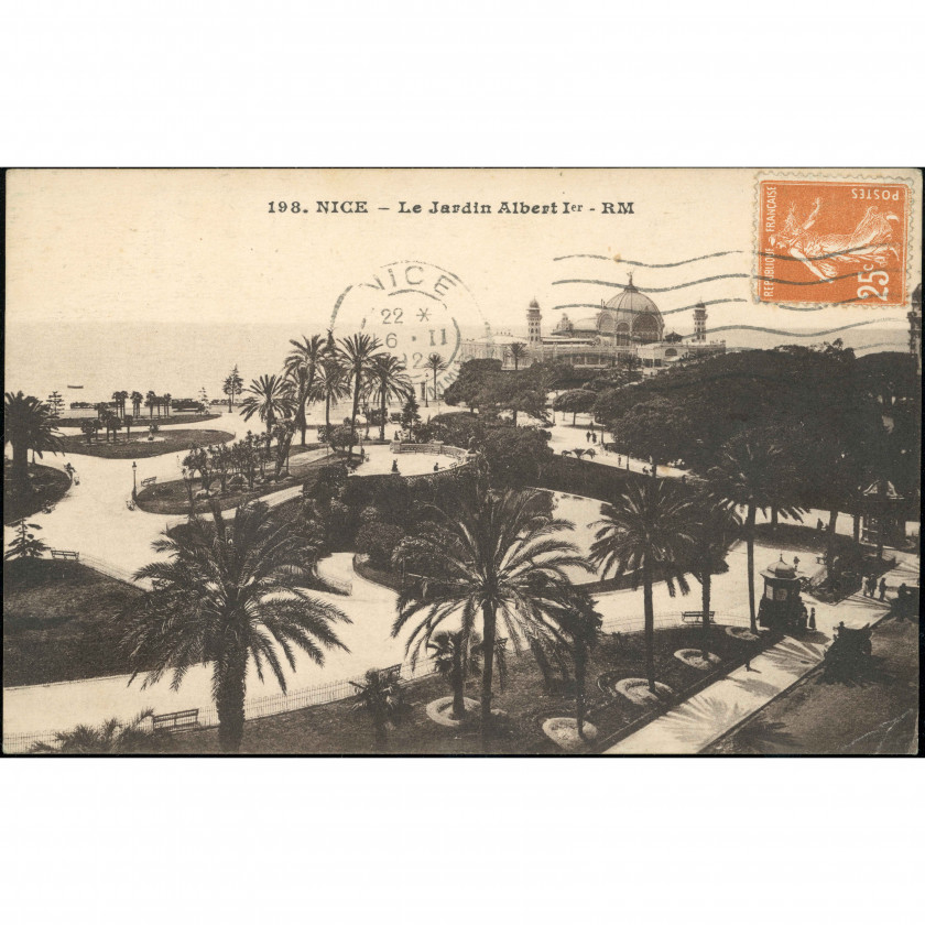 Nice (Le Jardin Albert Ier, France), year: 1929 (postmarked), publisher: Rostan et Munier (Nice).