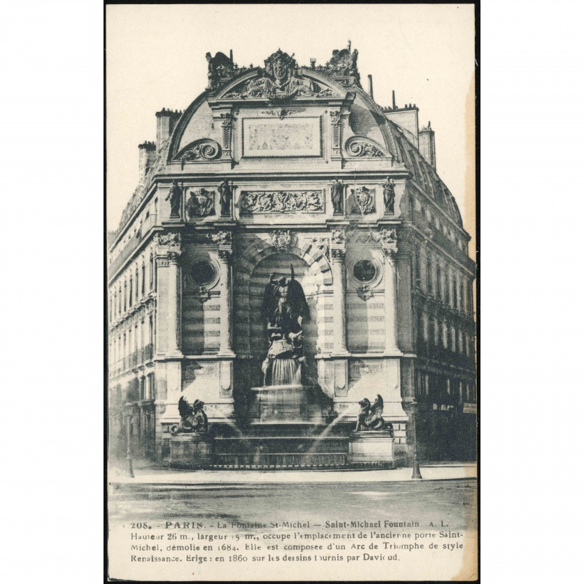 Parīze (Senmišela laukums, Latīņu kvartāls, Francija), gads: 1920.-1930. gadi, izdevējs: A. Leconte (Parīze).