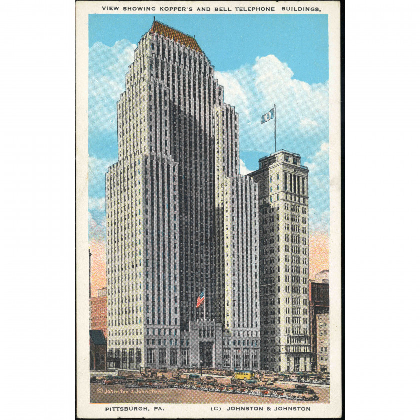Питтсбург (здания Koppers и Bell Telephone, Пенсильвания, США), год: 1929–1930, издатель: The Union News Company / Tichnor Brothers.