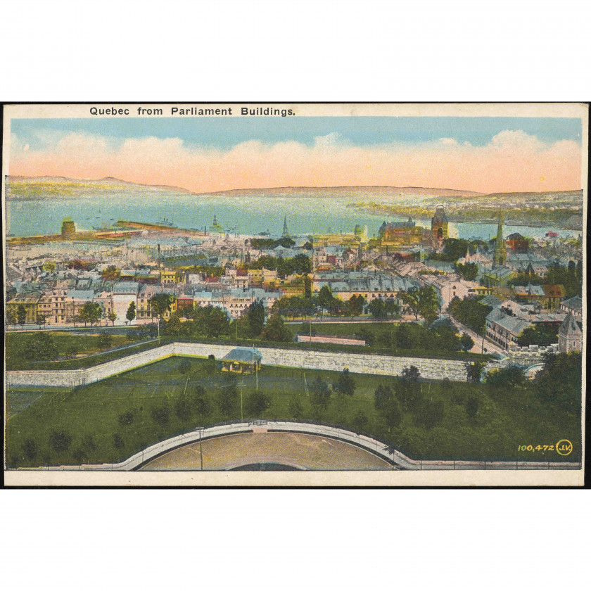 Квебек (Вид со здания Парламента, Канада), период: 1920-е – 1930-е гг., издатель: Valentine-Black Co. Ltd. (V. & Sons).