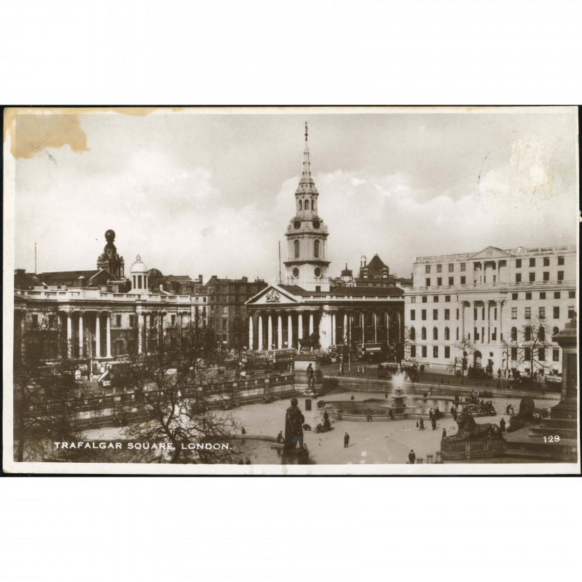 Лондон (Великобритания) — Трафальгарская площадь, период: 1920-е – 1930-е гг., издатель: Excel Series (Великобритания).