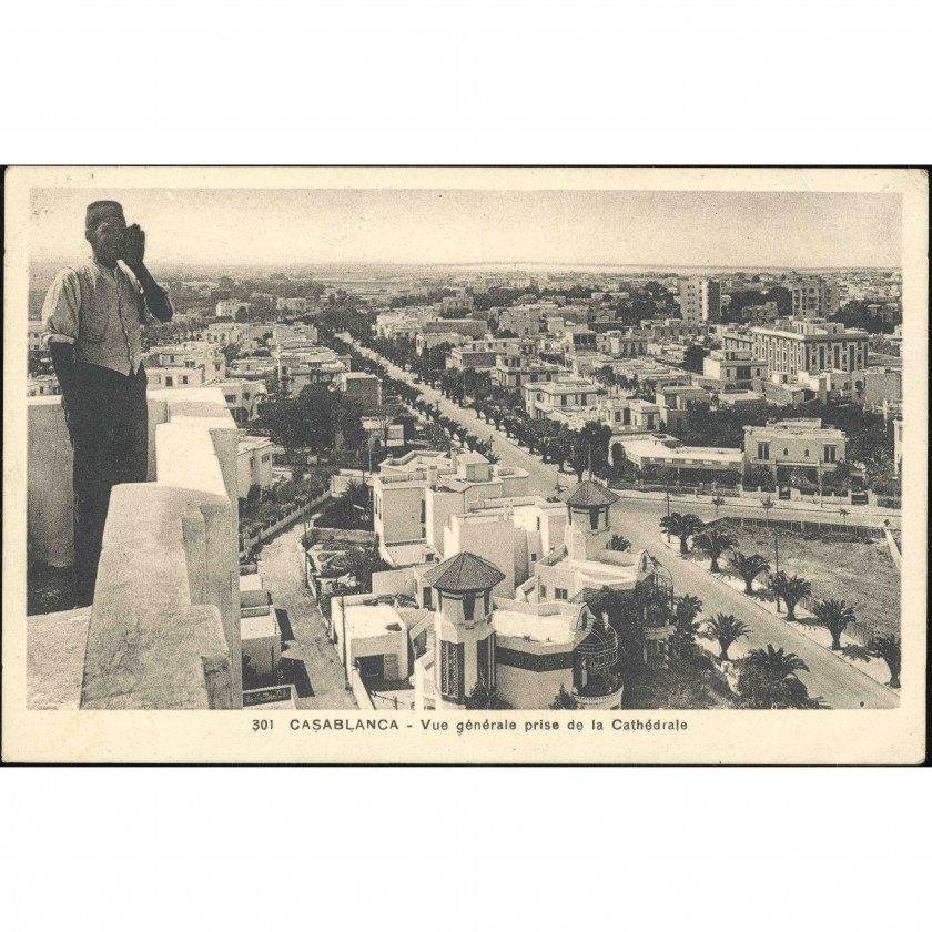 Касабланка (Марокко) — Панорамный вид города с высоты Собора, период: 1930-е гг., издатель: Edition L.M. (Касабланка).
