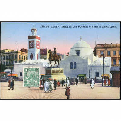 Algiers (Algeria) — Statue of the Duke of Orl...