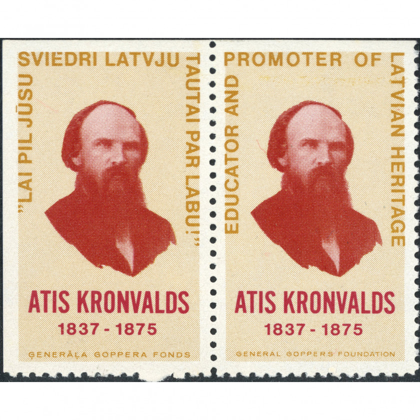 1987, Latvian Exile Patriotic Stamps dedicated to educator and awakening activist Atis Kronvalds