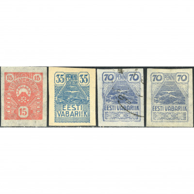 1919, Estonia, 15p-70p, Solovyov #8-#10A / Mi...