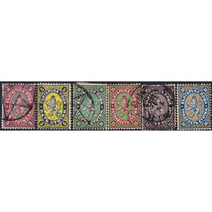 1881, Болгария, 3St-30St, Мишель #6-#11, Типография, ВЗ, P14½:15