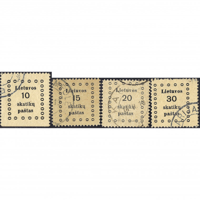 1919, Литва, 10s-30s, Соловьев #7-#10, Типография, Без ВЗ, P11.5