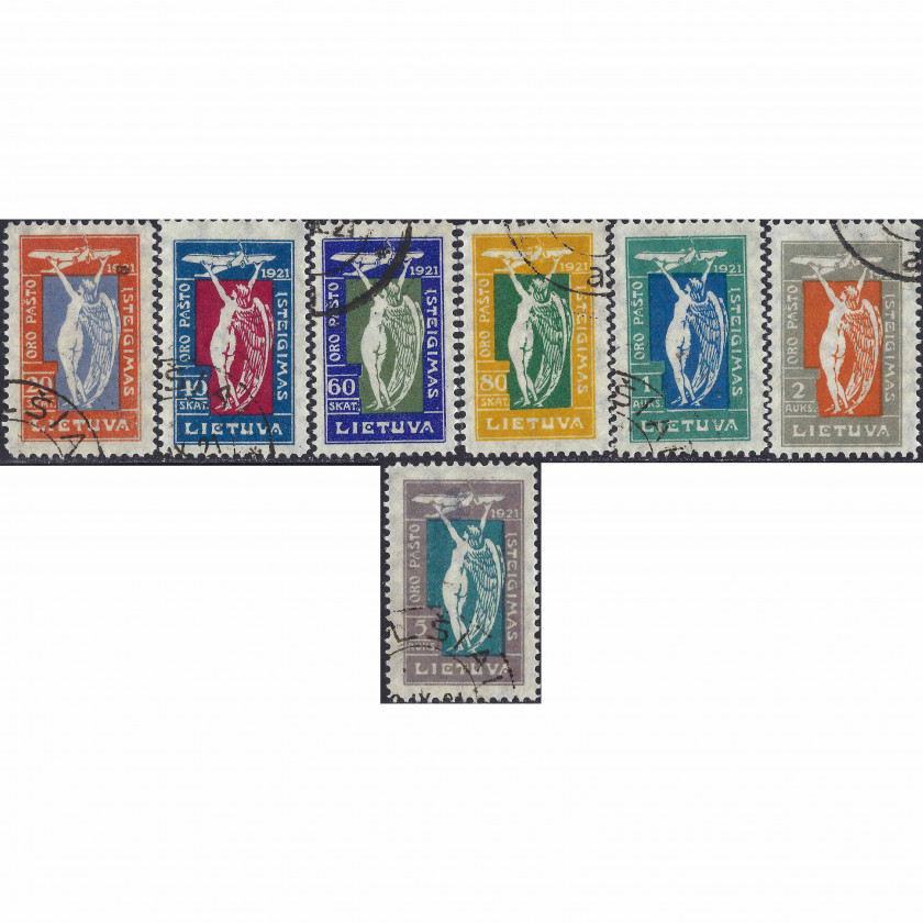 1921, Литва, 20s-5a, Соловьев #97-#102, Литография, ВЗ, P11.5