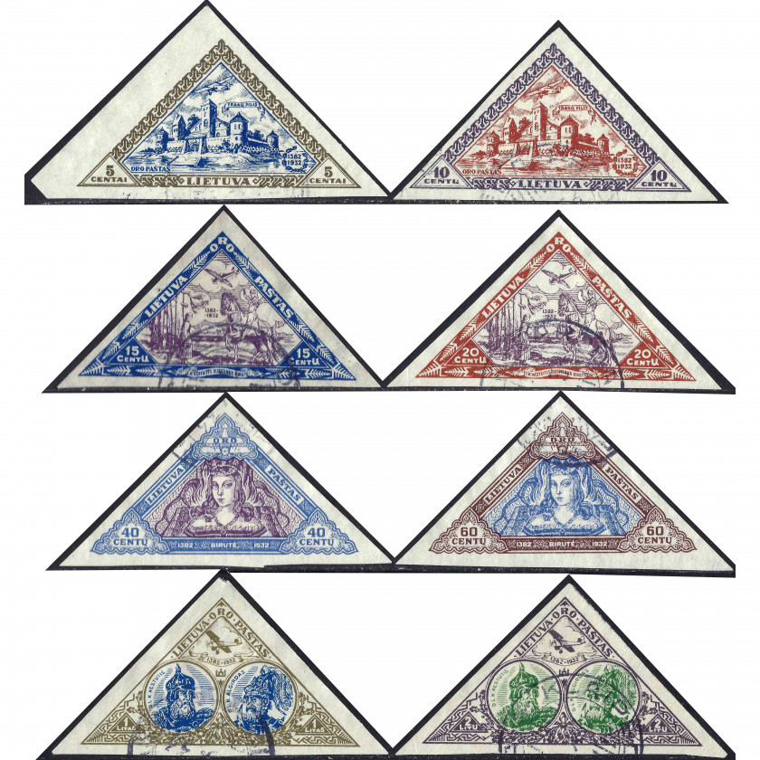 1933, Lithuania, 5c-2L, Solovyov #343A-#350A, Lithographed, Wmk, Air Mail