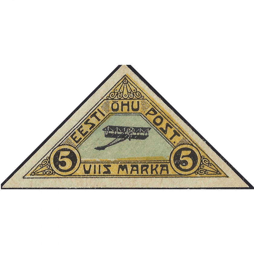1920, Эстония, 5m, Соловьев #15, Литография, Без ВЗ