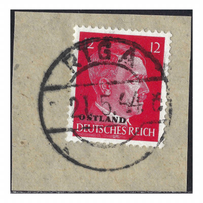 1941, Эстония, 12pf, Соловьев #9, Металлограф...