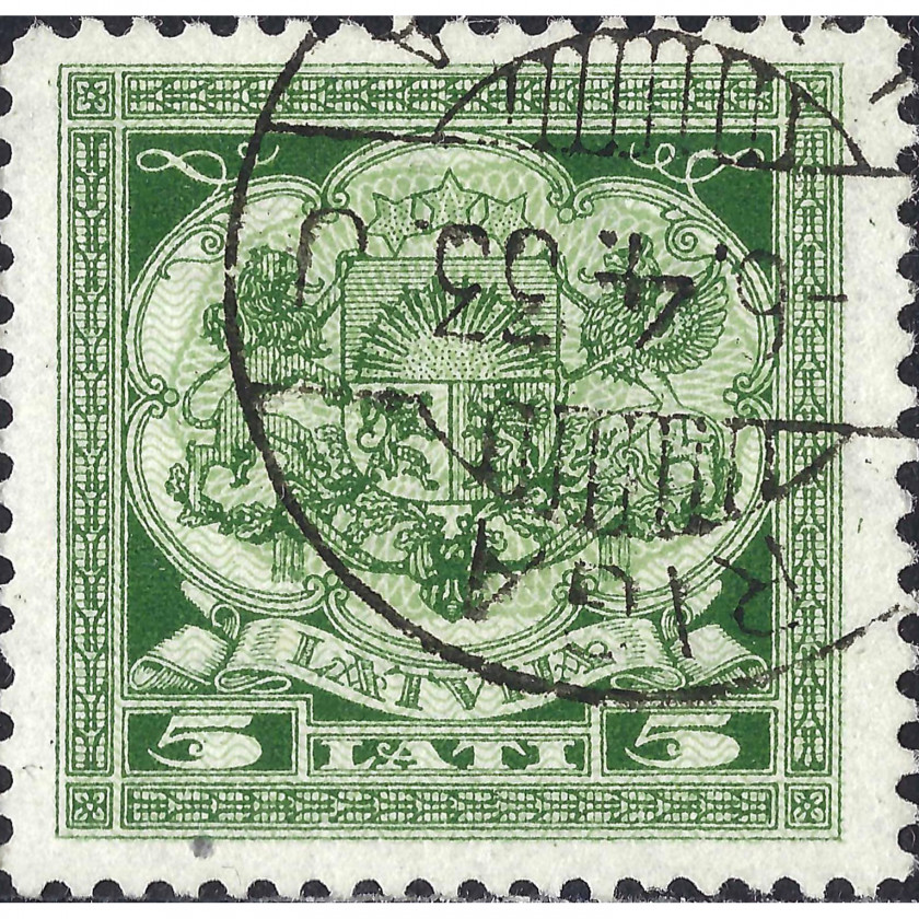 1923, Латвия, 1L, Соловьев #95A, Литография, ВЗ, P11