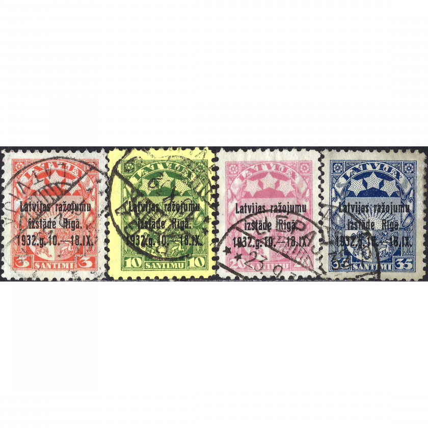 1932, Латвия, 3s-35s, Соловьев #200-#203, Литография, ВЗ, P11