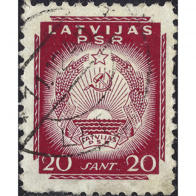 1941, Латвия, 20s, Соловьев #7, Литография, В...