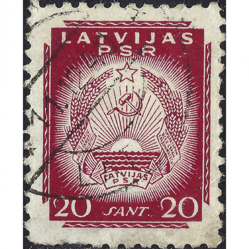 1941, Латвия, 20s, Соловьев #7, Литография, ВЗ, P10:10.5