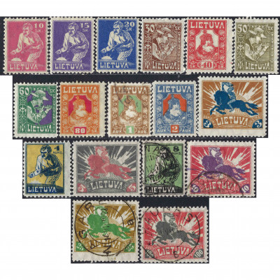 1921, Литва, 10s-100a, Соловьев #72B-#88, Лит...