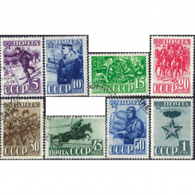 1941, СССР, 5k-1Rub, Соловьев #787A-#794A / М...