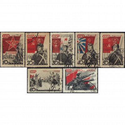 1938, USSR, 10k-1Rub, Solovyov #588-#594 / Mi...