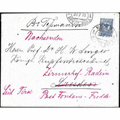 1910, Russian Empire, A letter from Moscow to...