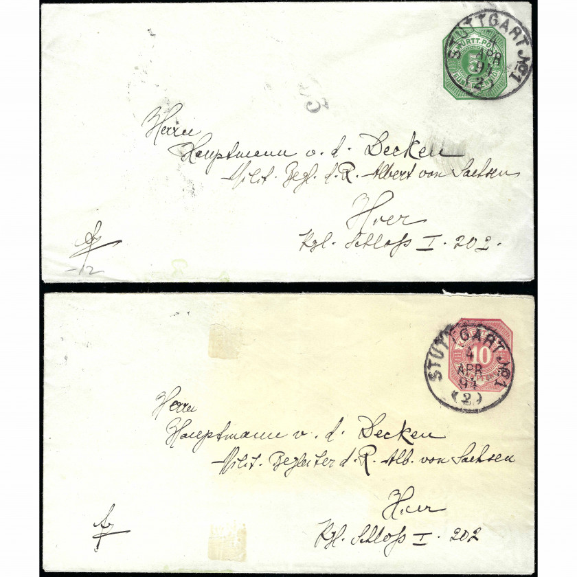 1894, German Empire, Letters are addressed to an individual with a noble title