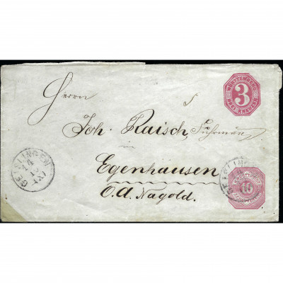 1875, German Empire, A cover sent from Geisli...