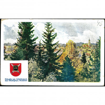 Postcard, View of Alūksne from Temple Hill