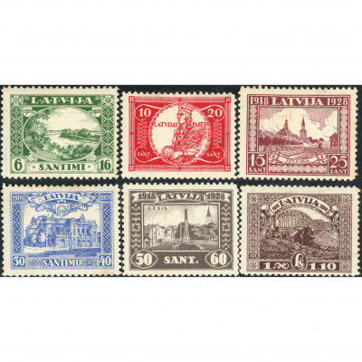 1928, Latvia, 6s-1L, Solovyov #145-#150 / Mic...