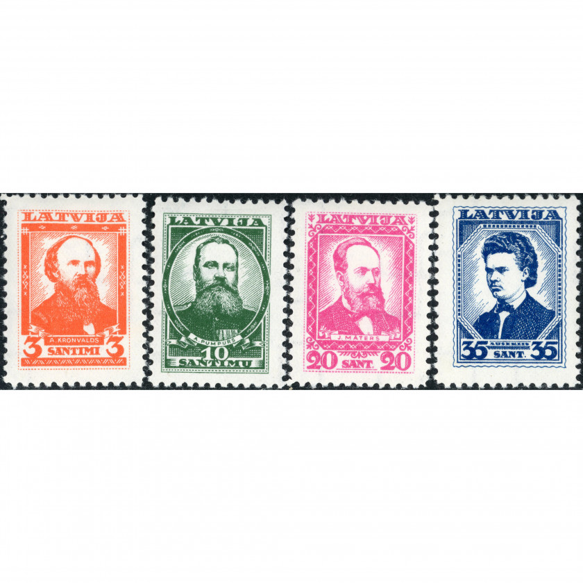 1934, Latvia, 3s-35s, Solovyov #231-#234 / Michel #238-#241, Lithographed, Wmk, P11.5